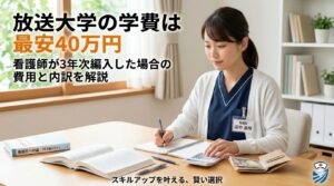 放送大学の学費は最安40万円｜看護師が3年次編入した場合の費用と内訳を解説