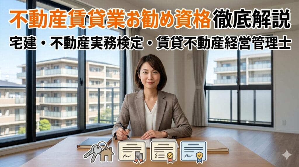 不動産賃貸業をするならこの資格がオススメ！宅建・不動産実務検定・賃貸不動産経営管理士を徹底解説